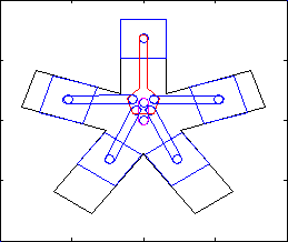 animación de un motor radial de cinco pistones