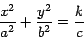 \begin{displaymath}\frac{x^2}{a^2} + \frac{y^2}{b^2} = \frac{k}{c}\end{displaymath}