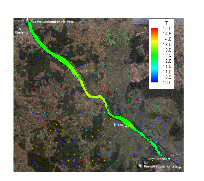 Itata river temperature over 3 days